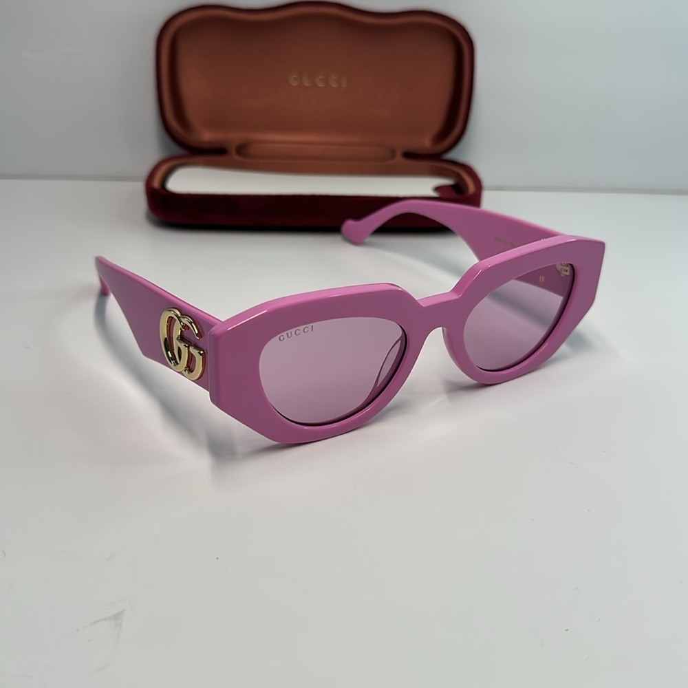 Authentic- NEW GUCCI GG1421S 004 PINK WOMEN SUNGLASSES GUCCI - Picture 2 of 16